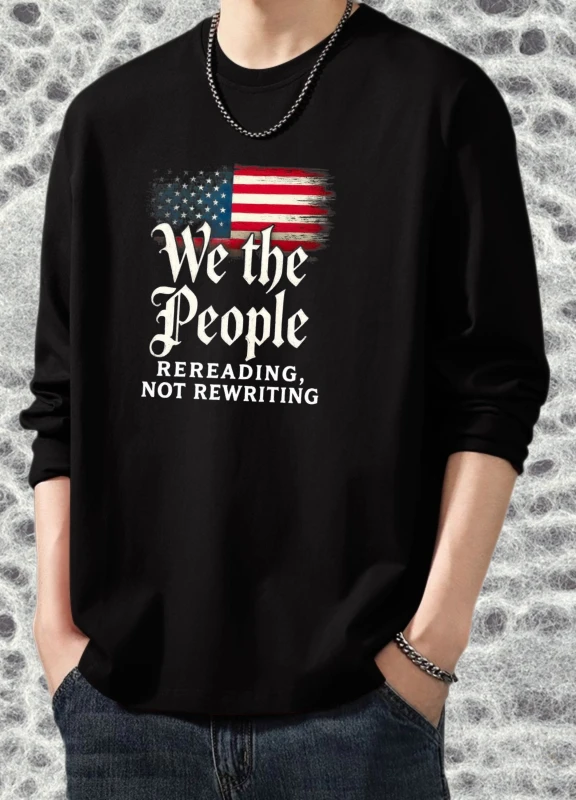 Футболка мужская осенняя Роскошная футболка High Street с длинными рукавами и графическим рисунком We The People Rereading Not Rewriting Спортивная футболка с принтом Y2k
Футболка мужская осенняя Роскошная футболка High Street с длинными рукавами и графическим рисунком We The People Rereading Not Rewriting Спортивная футболка с принтом Y2k