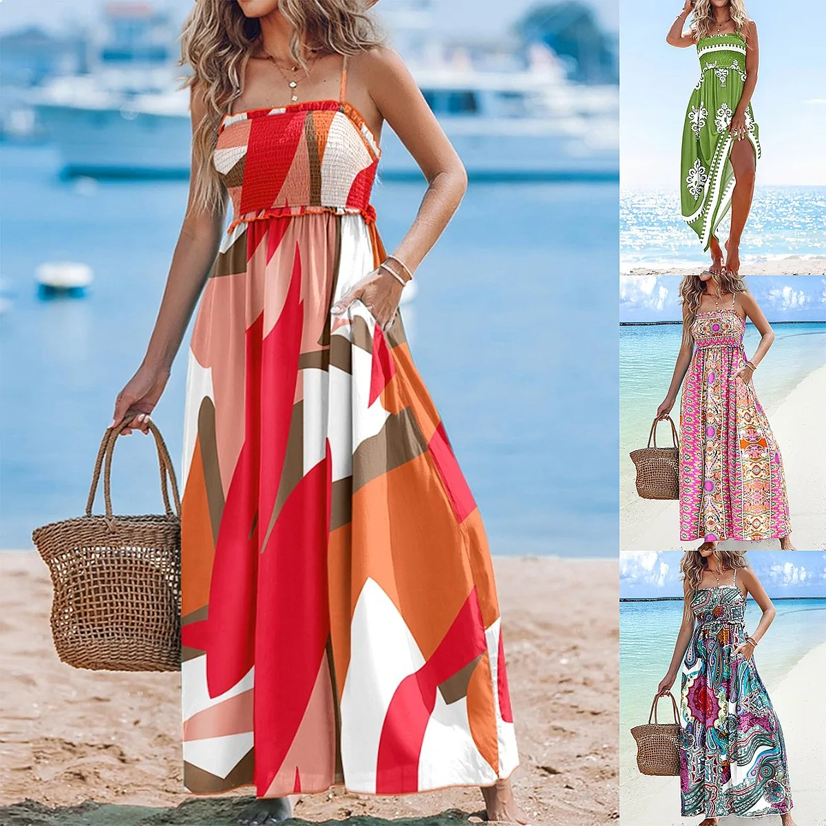 Women Summer Printed Backless Tube Top Long Dress Dresses Maxi Sundress
Women Summer Printed Backless Tube Top Long Dress Dresses Maxi Sundress