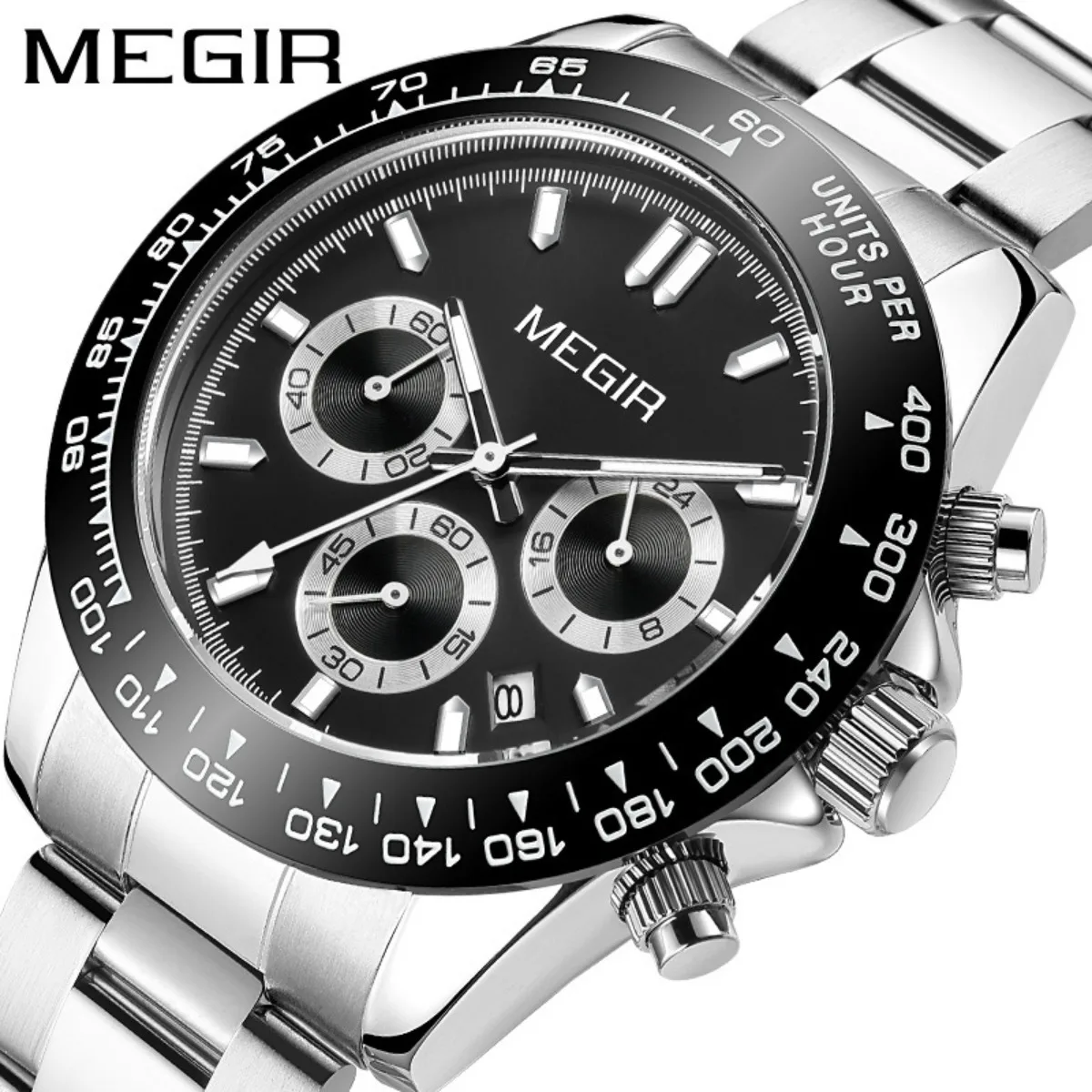 MEGIR Men Watch Top Brand Luxury Sports Quartz Watches Stainless Steel Strap Waterproof Chronograph Wristwatch Men Watches 8104
MEGIR Men Watch Top Brand Luxury Sports Quartz Watches Stainless Steel Strap Waterproof Chronograph Wristwatch Men Watches 8104
