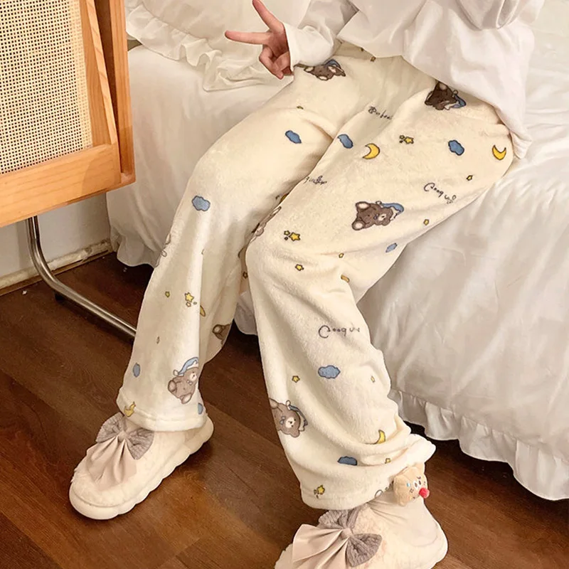Moon Bear Kawaii Pajamas Pants Women Winter Christmas PJS Korean Warm Fluffy PJ Pants Girls Flannel Sleepwear Pyjamas Trousers
Moon Bear Kawaii Pajamas Pants Women Winter Christmas PJS Korean Warm Fluffy PJ Pants Girls Flannel Sleepwear Pyjamas Trousers