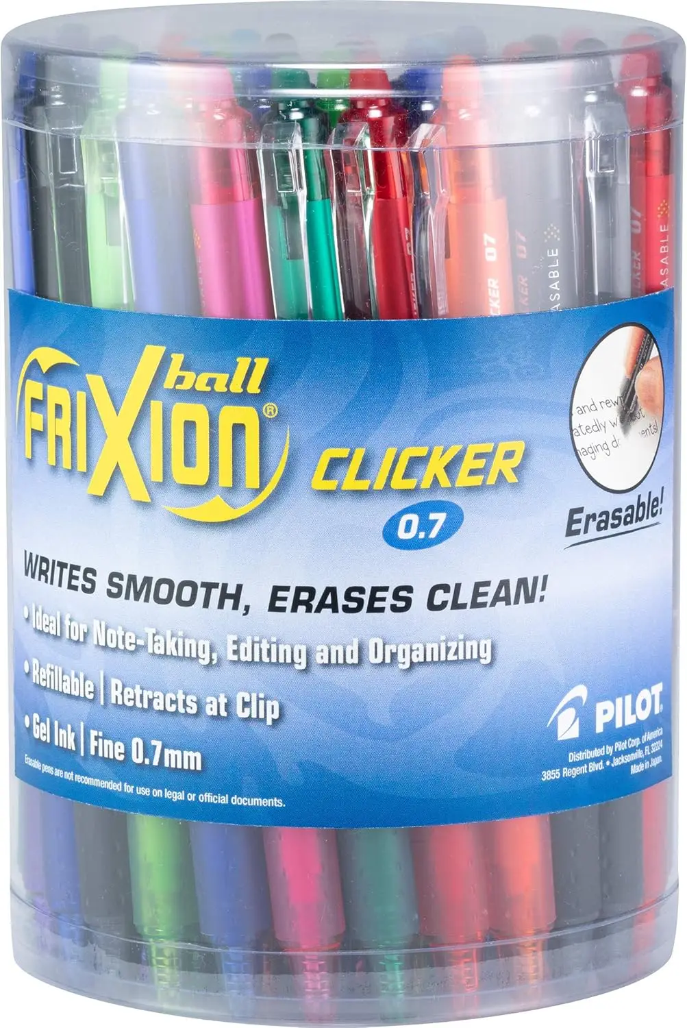 Erasable & Refillable Retractable Gel Pens, Fine Point, Assorted Colors, 36-Pack Tub
Erasable & Refillable Retractable Gel Pens, Fine Point, Assorted Colors, 36-Pack Tub