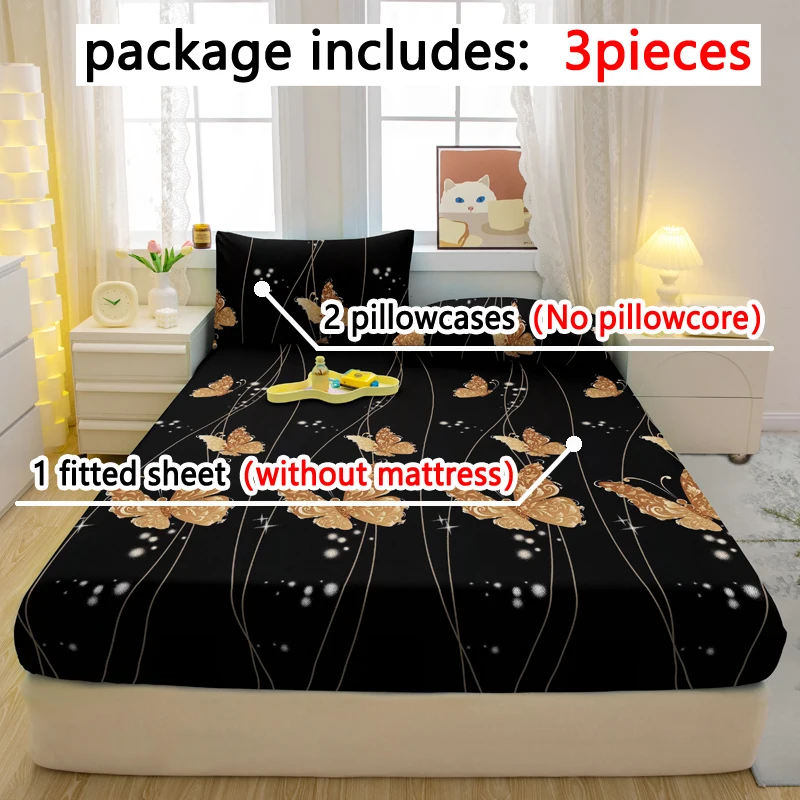 3-piece simple modern butterfly pattern matte three piece fitted sheet set, bedroom printed bed cover set, bedding
3-piece simple modern butterfly pattern matte three piece fitted sheet set, bedroom printed bed cover set, bedding