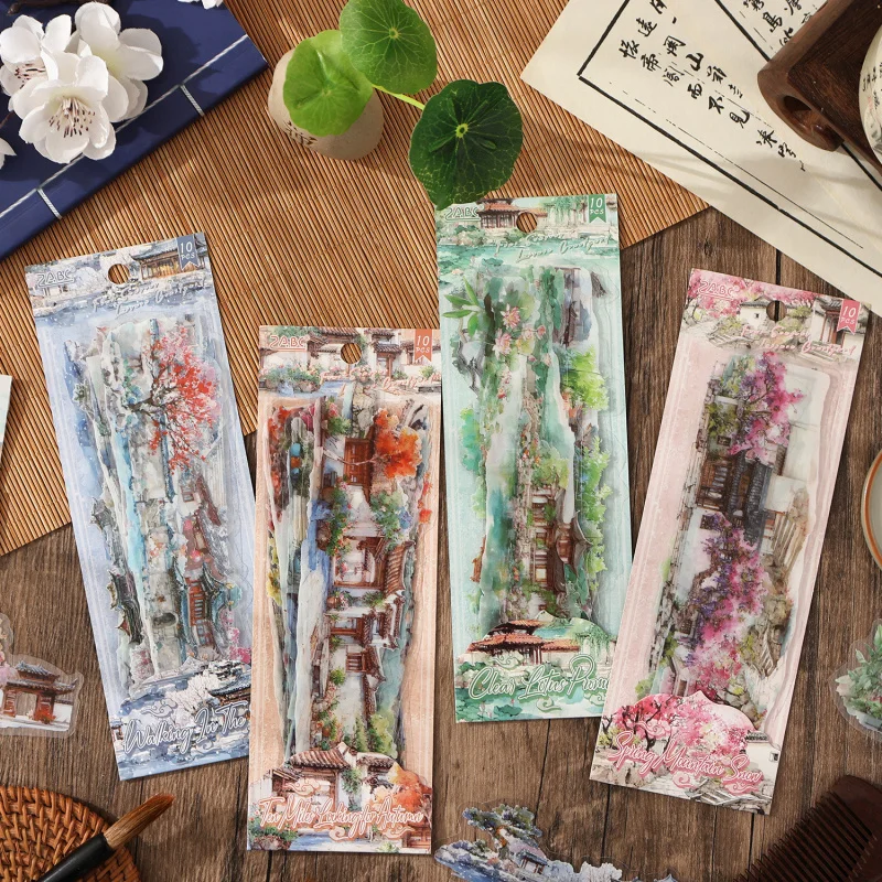 10pcs/lot Chinese Ancient Style Landscape Long Strip Stickers Ink Wash Mountain & River Patterns for Scrapbook DIY Decoration
10pcs/lot Chinese Ancient Style Landscape Long Strip Stickers Ink Wash Mountain & River Patterns for Scrapbook DIY Decoration
