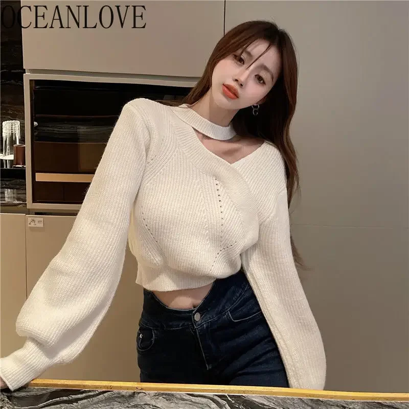OCEANLOVE Women Sweaters Lantern Sleeve Halter Solid Vintage Short Pullovers Korean Fashion Autumn Winter Sweet Pull Femme
OCEANLOVE Women Sweaters Lantern Sleeve Halter Solid Vintage Short Pullovers Korean Fashion Autumn Winter Sweet Pull Femme