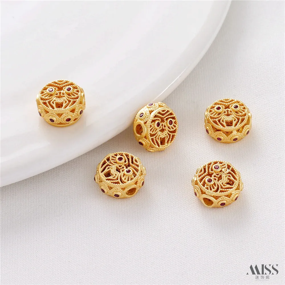 18K Matte Gold Color Retaining Zircon Round Hollow Zagiram Beaded DIY Bracelet Necklace Ornament Accessories
18K Matte Gold Color Retaining Zircon Round Hollow Zagiram Beaded DIY Bracelet Necklace Ornament Accessories