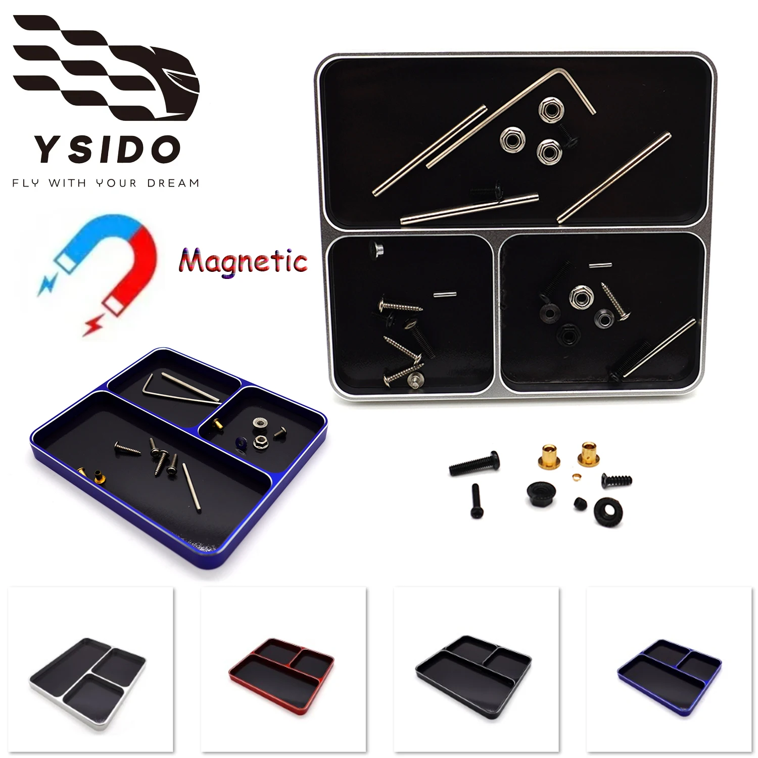 3 Grid Storage Box Screw Tray 110X97mm with Magnetic Plate Repair Tools Nut Screw Tray for RC Car RC Boat FPV Drone Accessories
3 Grid Storage Box Screw Tray 110X97mm with Magnetic Plate Repair Tools Nut Screw Tray for RC Car RC Boat FPV Drone Accessories