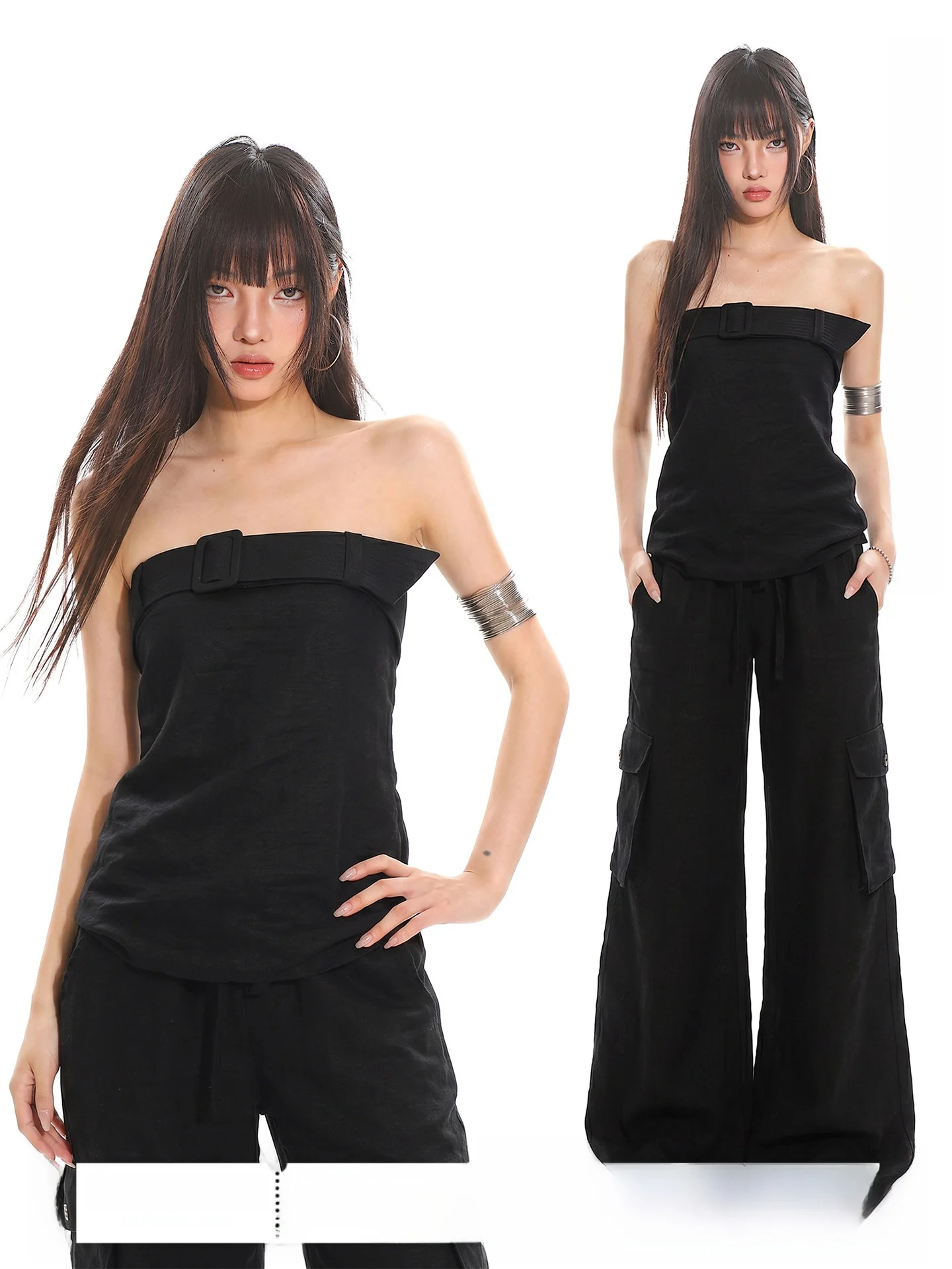 UNCMHISEX Black One-Shoulder Bridesmaid Women's Slim Fit Zipper Style Light Skin Exposure Slimming Top Summer Collection
UNCMHISEX Black One-Shoulder Bridesmaid Women's Slim Fit Zipper Style Light Skin Exposure Slimming Top Summer Collection