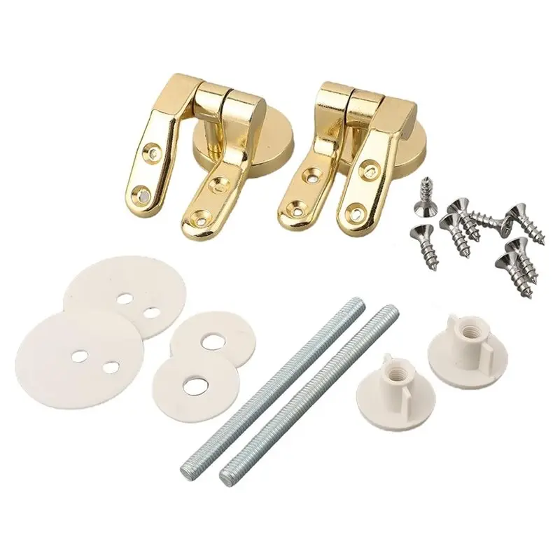 AB46-Gold Zinc Alloy Soft Close Toilet Hinges Kit Slow Silent Closing Lid Fixing Set For Standard Wooden Metal Plastic Seats
AB46-Gold Zinc Alloy Soft Close Toilet Hinges Kit Slow Silent Closing Lid Fixing Set For Standard Wooden Metal Plastic Seats