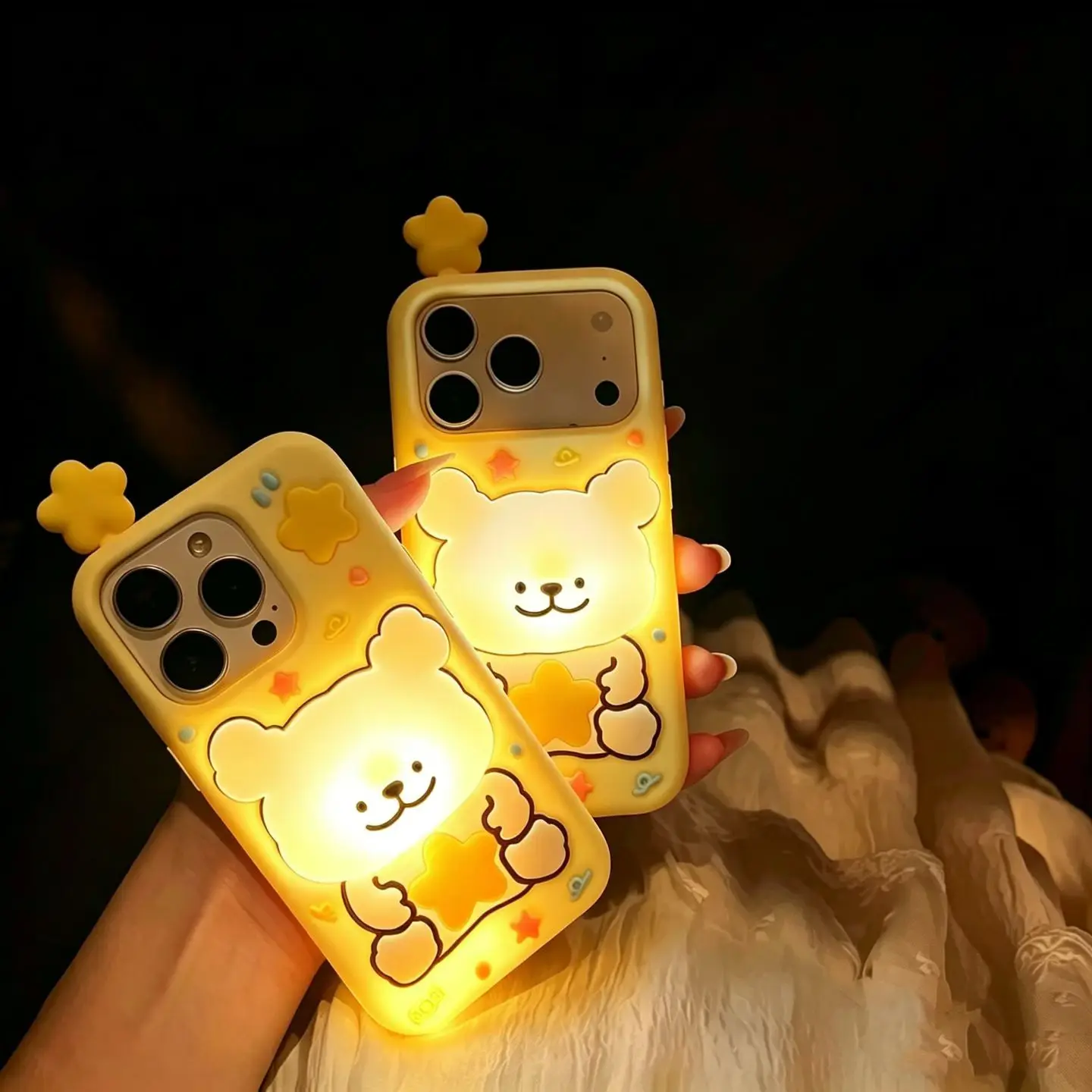 3D Cute Bear LED Light up Tap Light Phone Case Soft Silicone Shockproof Cover for iPhone 17/16/15/14 Plus/13/12 pro Max 17E/16E
3D Cute Bear LED Light up Tap Light Phone Case Soft Silicone Shockproof Cover for iPhone 17/16/15/14 Plus/13/12 pro Max 17E/16E