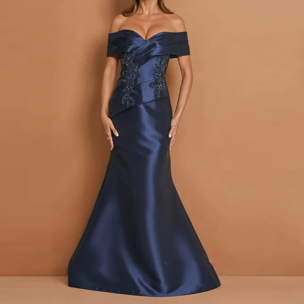 Classic Trumpet Mother of The Bride Dress Off the Shoulder Rhinestones Lacing up Customized Elegant Wedding Guest Gown
Classic Trumpet Mother of The Bride Dress Off the Shoulder Rhinestones Lacing up Customized Elegant Wedding Guest Gown