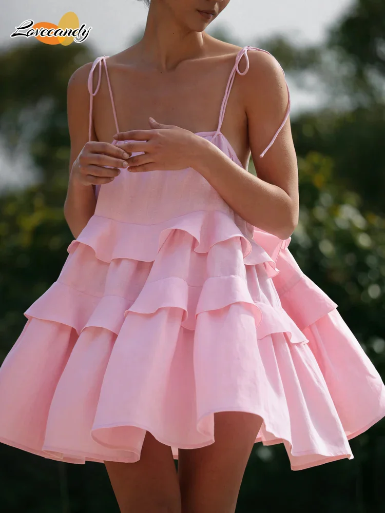Fashion Solid Layered Ruffles Sling Mini Dress For Women Sexy Backless Sleeveless Loose Dresses Chic Ladies High Street Vestidos
Fashion Solid Layered Ruffles Sling Mini Dress For Women Sexy Backless Sleeveless Loose Dresses Chic Ladies High Street Vestidos