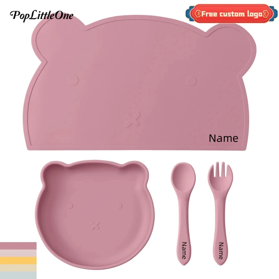 Personalized Name 4PCS Baby Silicone Dishes Set Waterproof Placemat Cartoon Feeding Dishes Plate Spoon Children's Tableware
Personalized Name 4PCS Baby Silicone Dishes Set Waterproof Placemat Cartoon Feeding Dishes Plate Spoon Children's Tableware