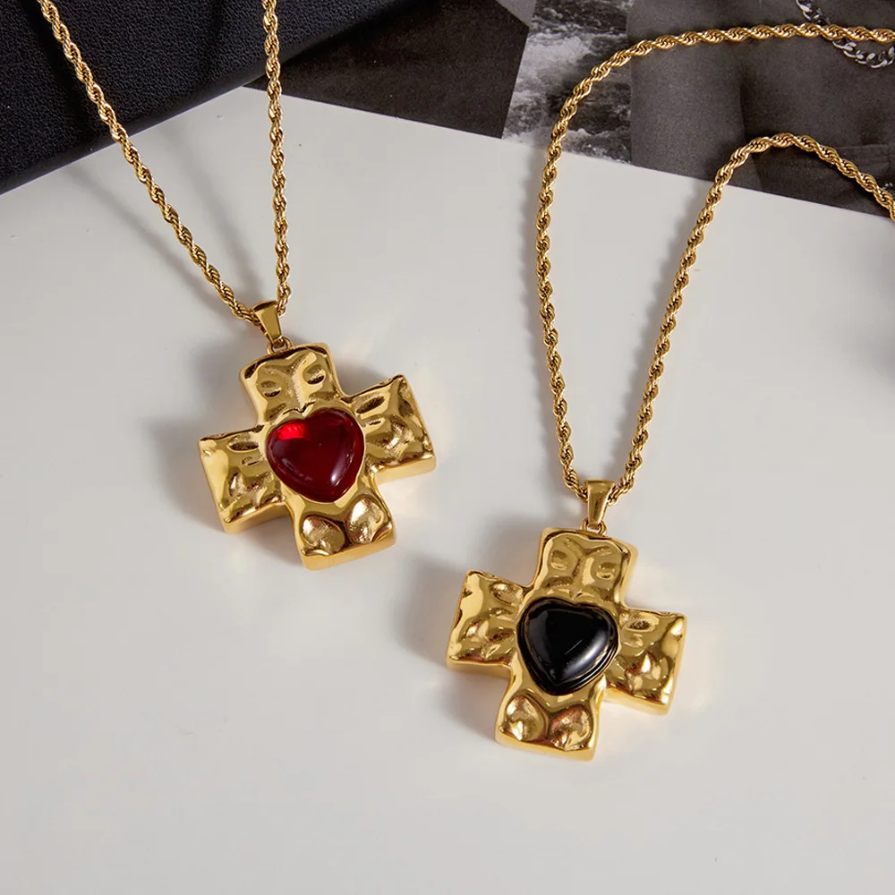 Vintage Cross Zircon Heart Necklace 18K Gold Plated Stainless Steel Pendant For Women Waterproof Jewelry
Vintage Cross Zircon Heart Necklace 18K Gold Plated Stainless Steel Pendant For Women Waterproof Jewelry