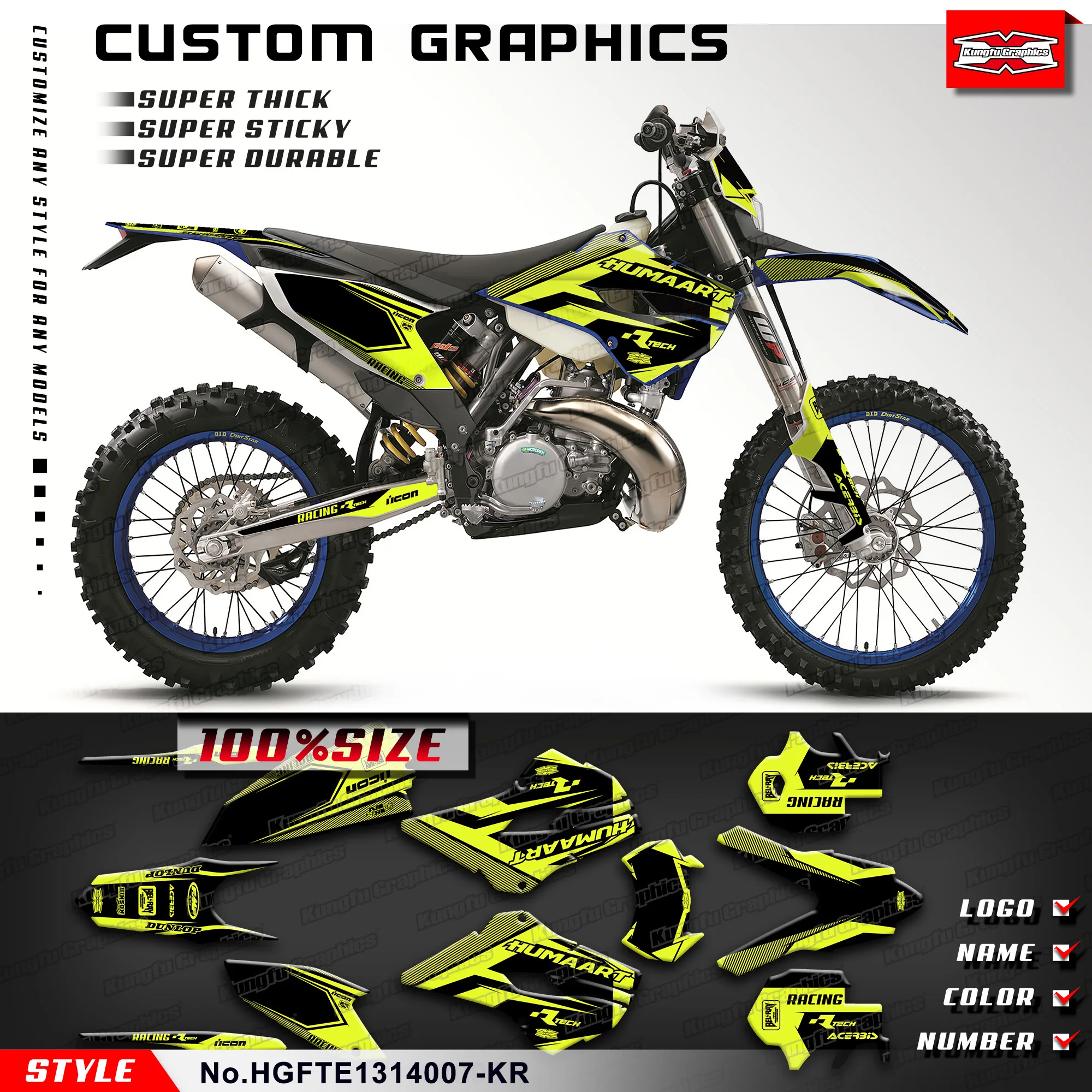 KUNGFU GRAPHICS Motorcycle Graphics Vinyl Sticker for Husaberg TE 125 250 300 / FE 250 350 450 501 2013 2014, HGFTE1314007-KR
KUNGFU GRAPHICS Motorcycle Graphics Vinyl Sticker for Husaberg TE 125 250 300 / FE 250 350 450 501 2013 2014, HGFTE1314007-KR