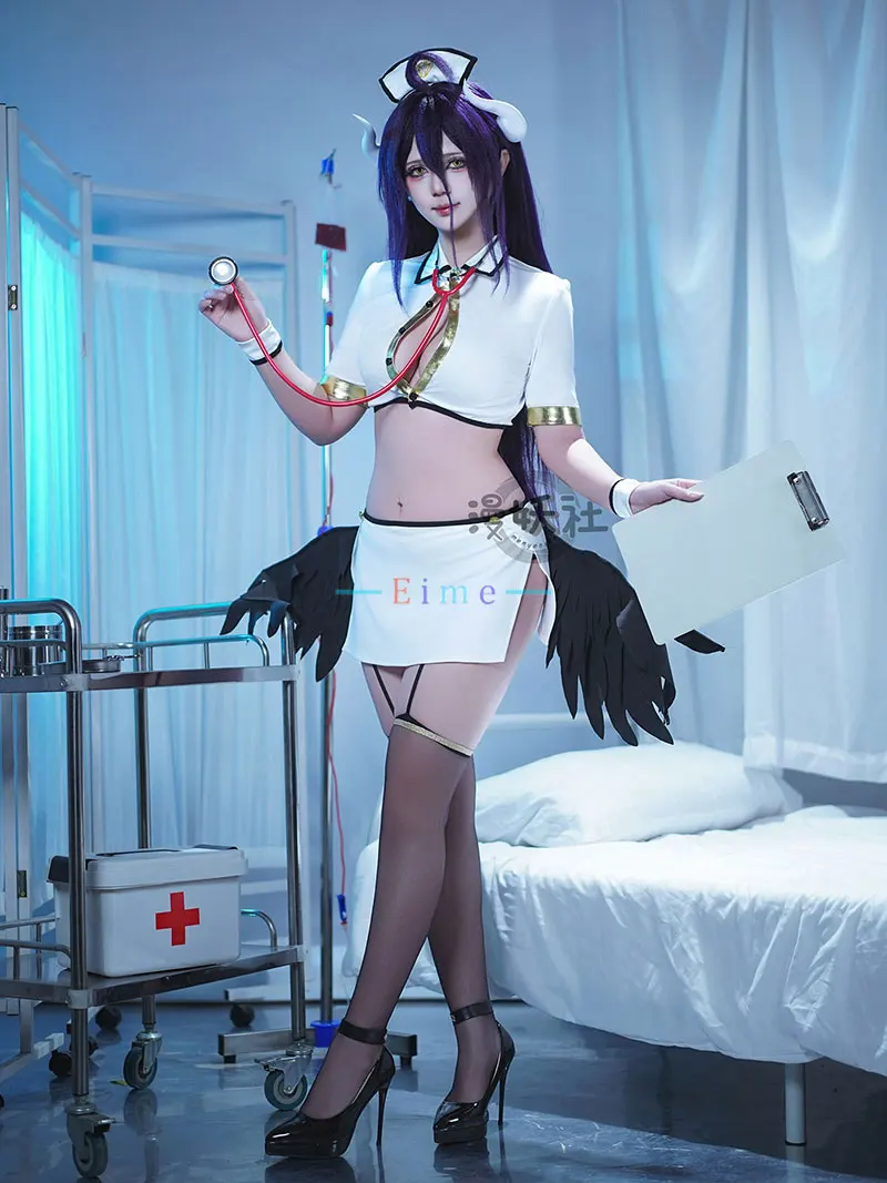 Anime Overlord Albedo Nurse Cosplay Costume Women Sexy Dress with wings Fancy Party Suit Halloween Carnival Uniforms Custom Made
Anime Overlord Albedo Nurse Cosplay Costume Women Sexy Dress with wings Fancy Party Suit Halloween Carnival Uniforms Custom Made