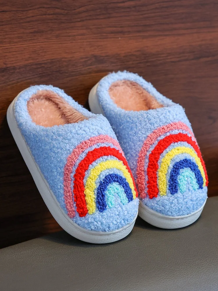 Детские зимние радужные хлопковые тапочки с флисом, милые шерстяные хлопковые тапочки в стиле принцессы
Детские зимние радужные хлопковые тапочки с флисом, милые шерстяные хлопковые тапочки в стиле принцессы