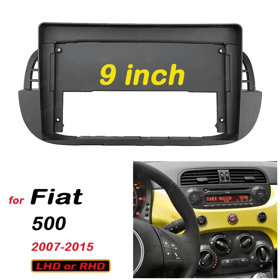 9" 2din Car radio Frame Adapter For FIAT 500 2007-2015 car panel Android car Radio Dask Kit Fascia
9" 2din Car radio Frame Adapter For FIAT 500 2007-2015 car panel Android car Radio Dask Kit Fascia