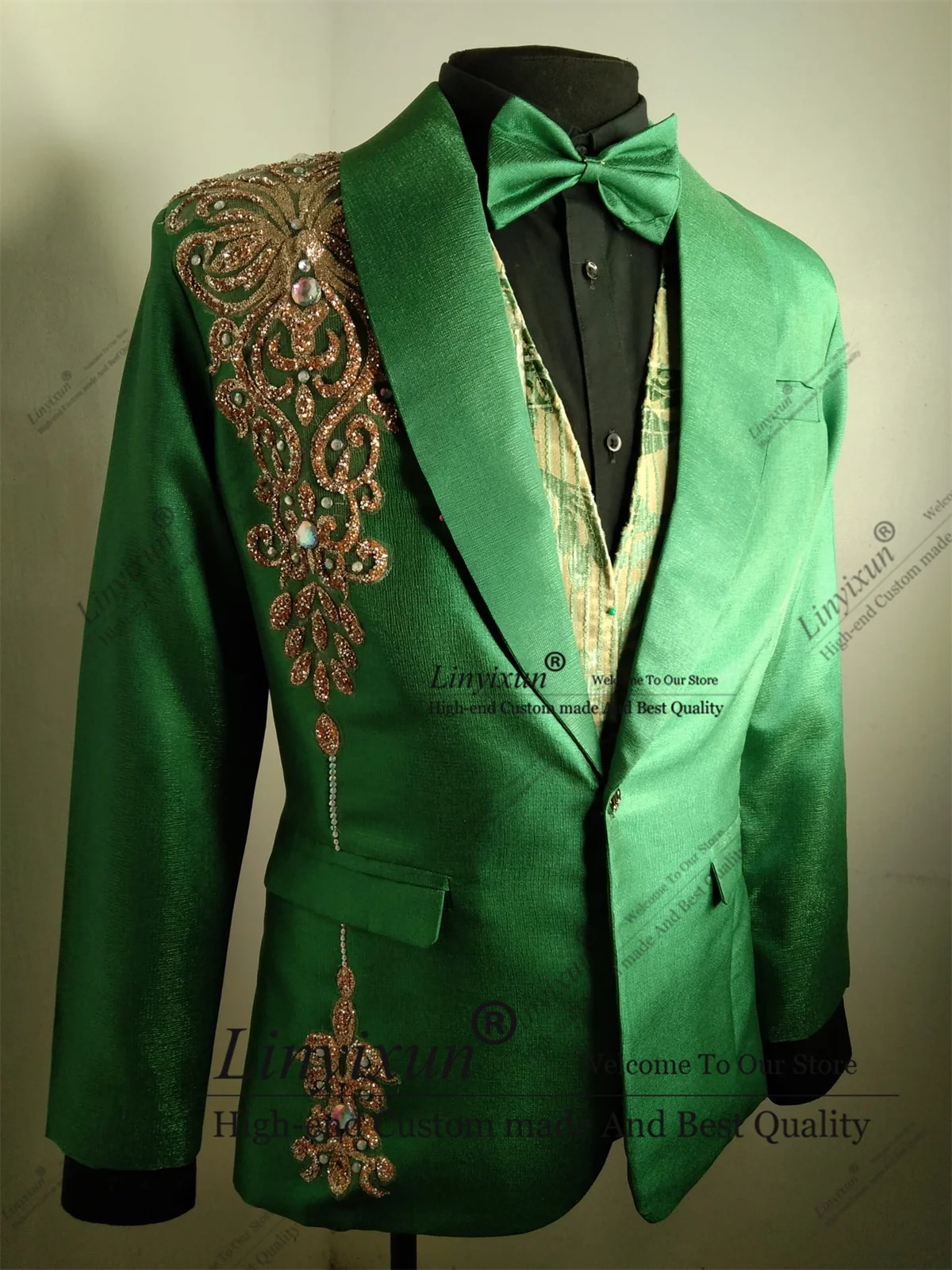 Luxury Beaded Diamond Men Suits 2 Pieces Sets Wedding Groom Tuxedo Slim Fit Fashion Male Prom Blazer Customized Costume Homme
Luxury Beaded Diamond Men Suits 2 Pieces Sets Wedding Groom Tuxedo Slim Fit Fashion Male Prom Blazer Customized Costume Homme