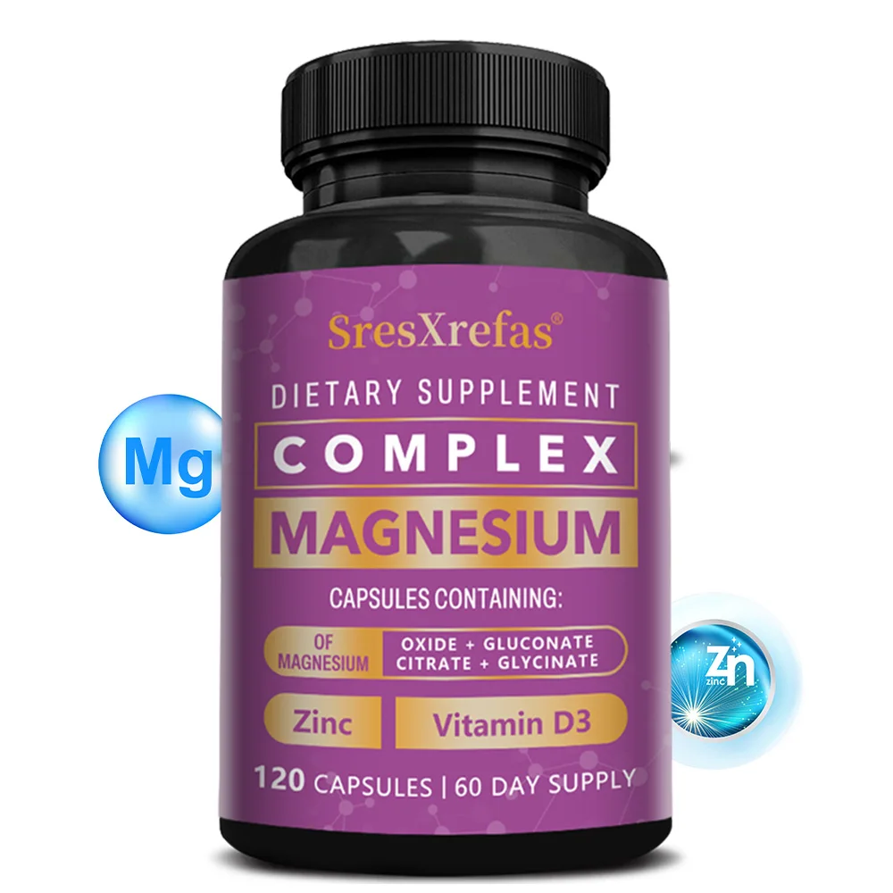 Magnesium Complex Capsules, Magnesium Citrate & Oxide, Supports Muscle Bone & Sleep Health, Relieves Anxiety, Non-GMO Vegetarian
Magnesium Complex Capsules, Magnesium Citrate & Oxide, Supports Muscle Bone & Sleep Health, Relieves Anxiety, Non-GMO Vegetarian
