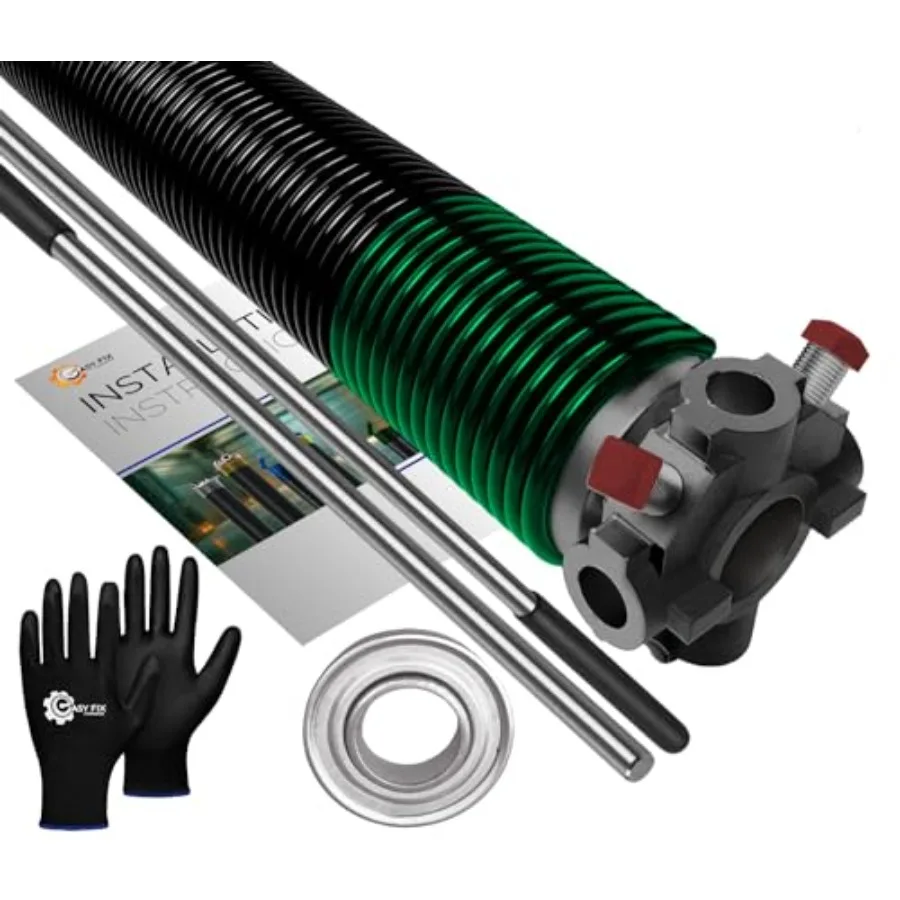 Garage Door Torsion Spring Replacement 1" Steel Bearing, Winding Bars, Gloves, and Manual Precision E-Coating 5-Year Warranty M
Garage Door Torsion Spring Replacement 1" Steel Bearing, Winding Bars, Gloves, and Manual Precision E-Coating 5-Year Warranty M
