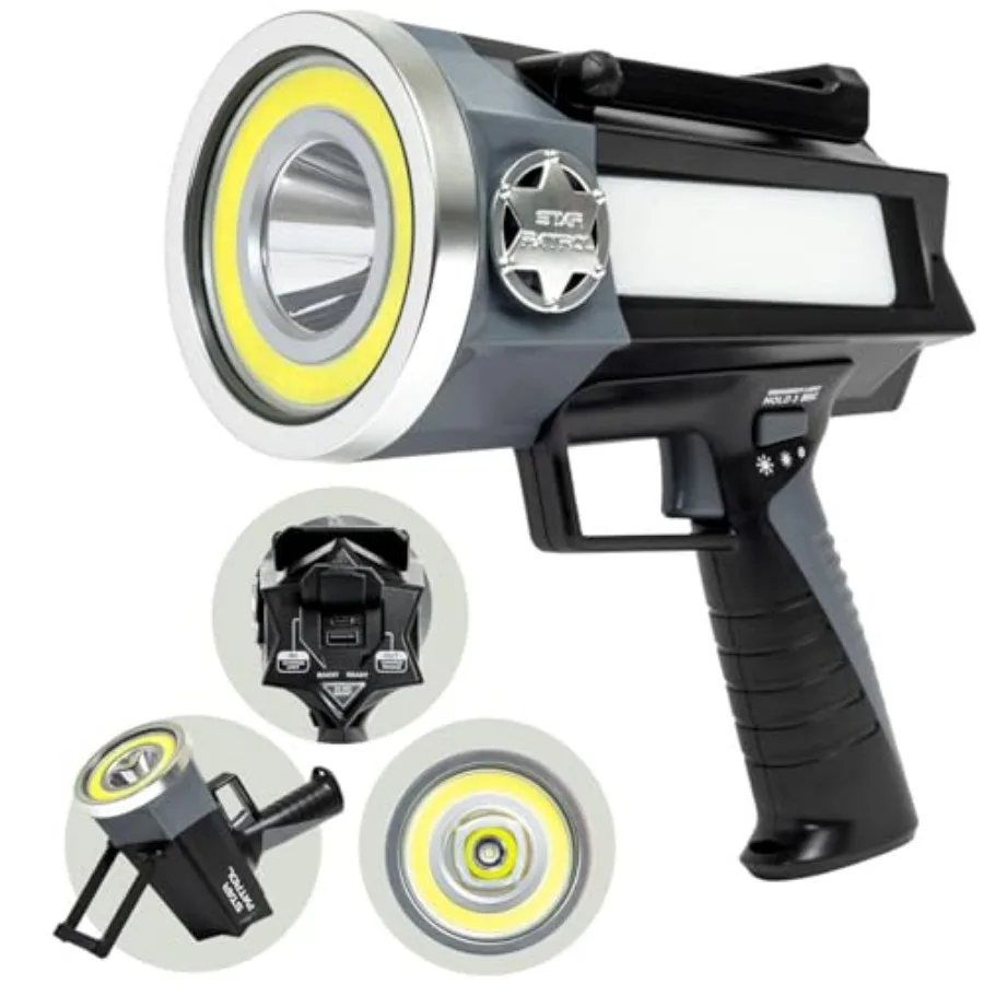 Platinum Mega-Bright Rechargeable Spotlight, AS SEEN ON TV, Tactical Flashlight, 10 Modes, Turbo Boost Up to 100%, Built-in Kic
Platinum Mega-Bright Rechargeable Spotlight, AS SEEN ON TV, Tactical Flashlight, 10 Modes, Turbo Boost Up to 100%, Built-in Kic