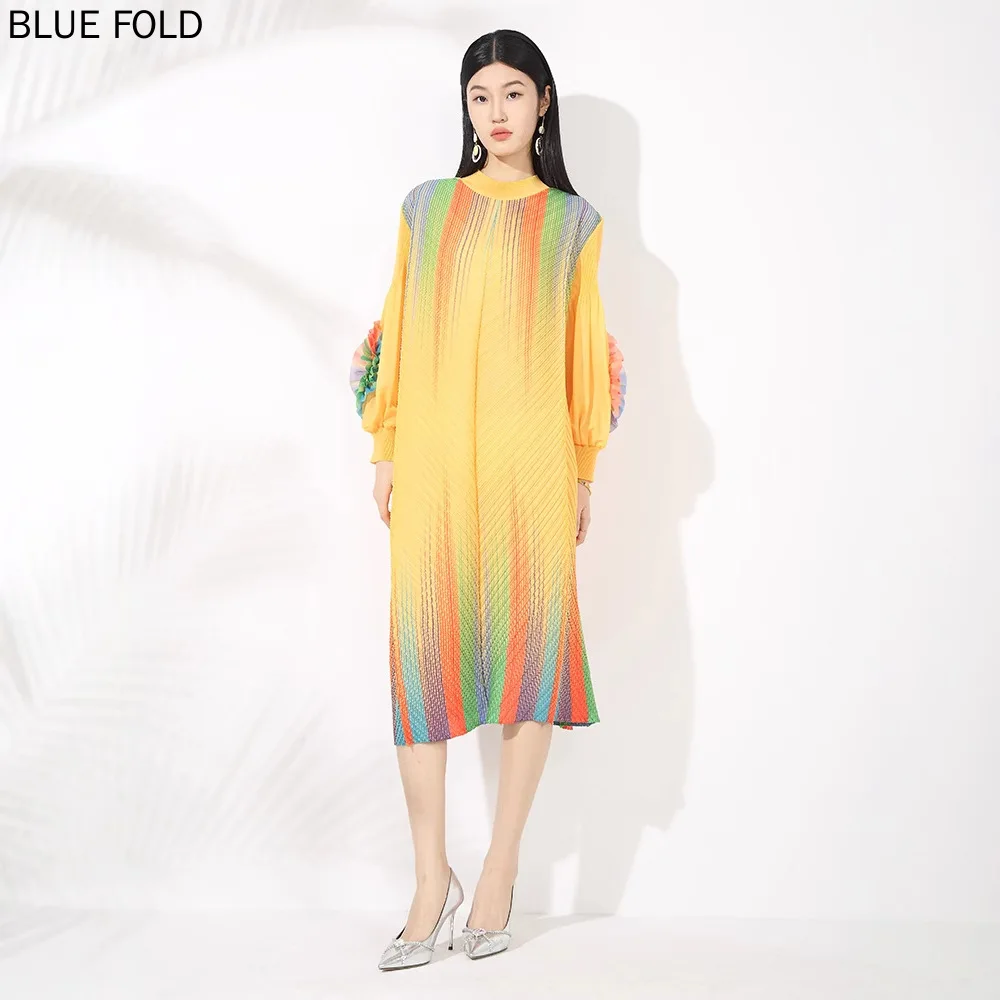 Miyake Women's Pleated Printed Dress round Neck Pullover Bell Sleeve Floral Loose Midi Spring/Autumn 2025
Miyake Women's Pleated Printed Dress round Neck Pullover Bell Sleeve Floral Loose Midi Spring/Autumn 2025