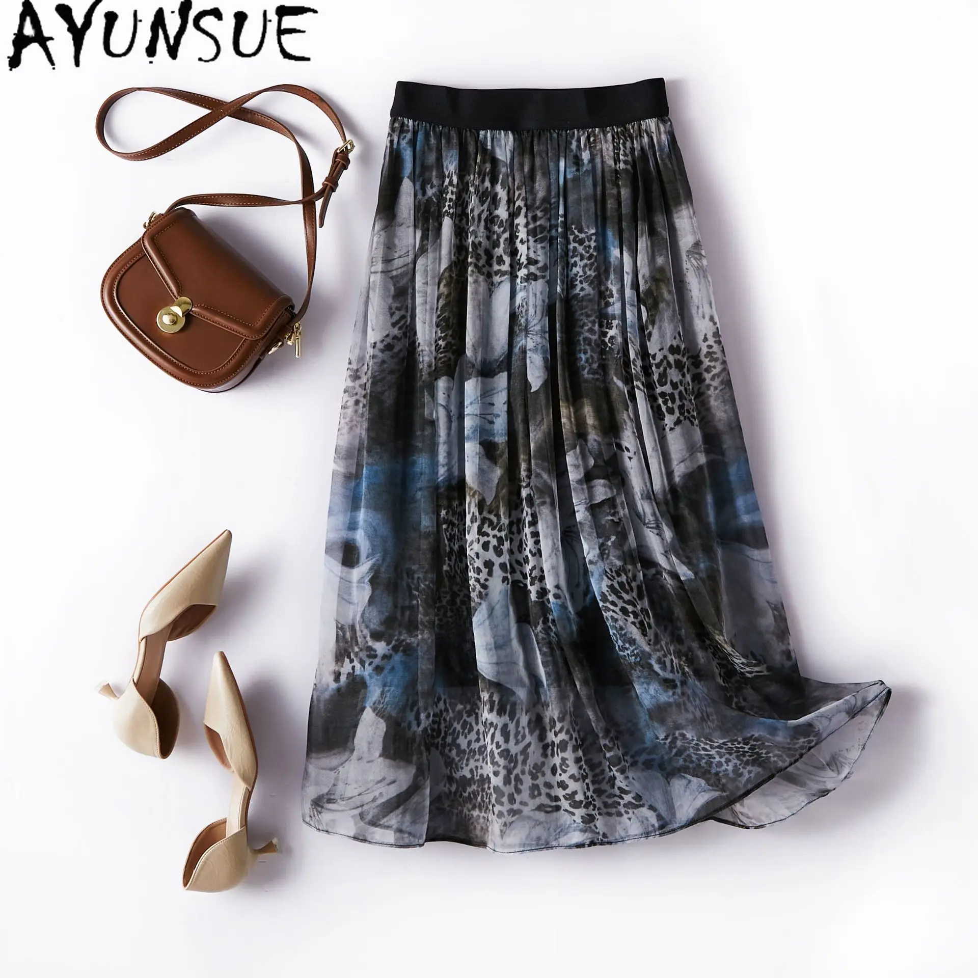 AYUNSUE Natural Mulberry Silk Skirt Elastic Waist Long Skirt Women Clothes Floral Elegant Silk Skirts Women 2025 Jupe Femmes
AYUNSUE Natural Mulberry Silk Skirt Elastic Waist Long Skirt Women Clothes Floral Elegant Silk Skirts Women 2025 Jupe Femmes