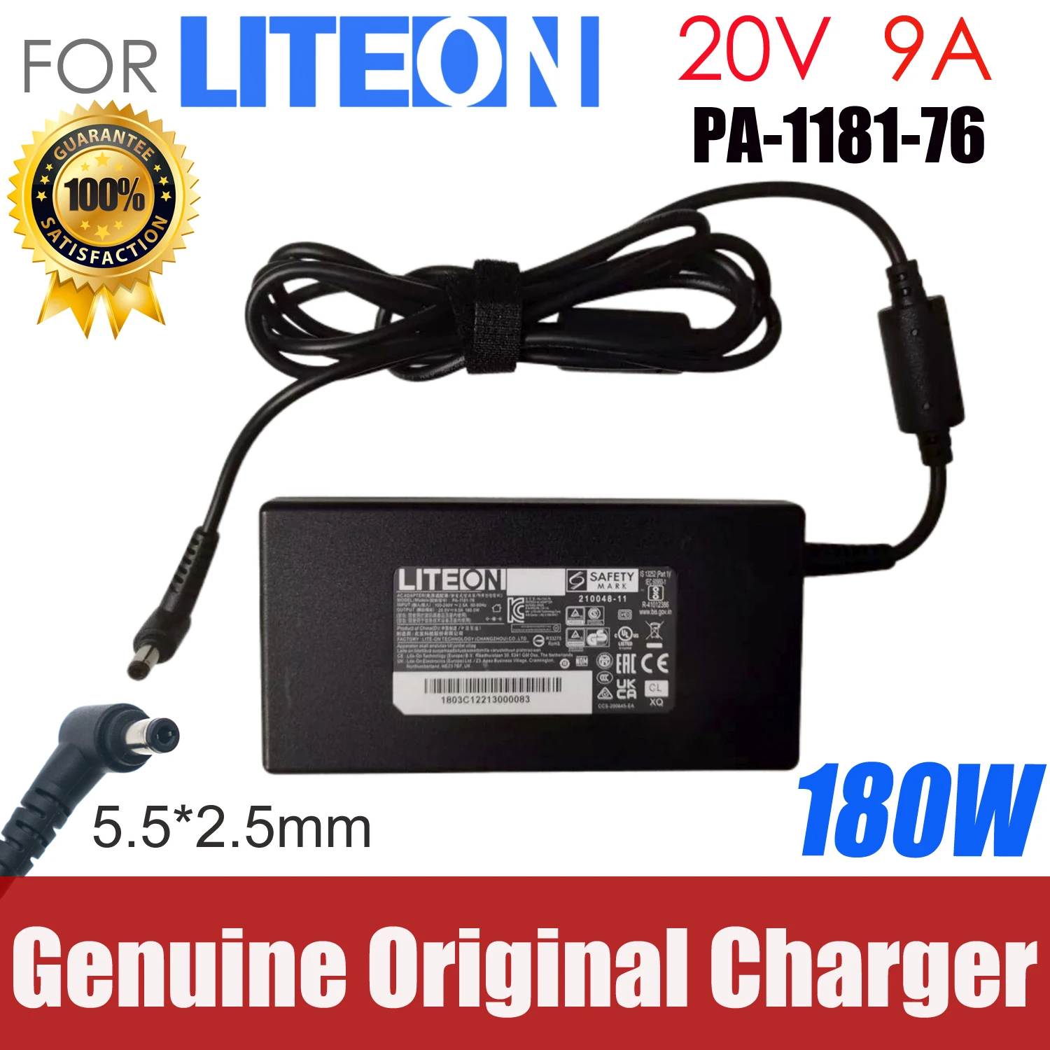 Оригинальное зарядное устройство для ноутбука LITEON 20 В 9 А 180 Вт PA-1181-76 5,5x2,5 мм, оригинальный адаптер переменного тока для игрового ноутбука
Оригинальное зарядное устройство для ноутбука LITEON 20 В 9 А 180 Вт PA-1181-76 5,5x2,5 мм, оригинальный адаптер переменного тока для игрового ноутбука