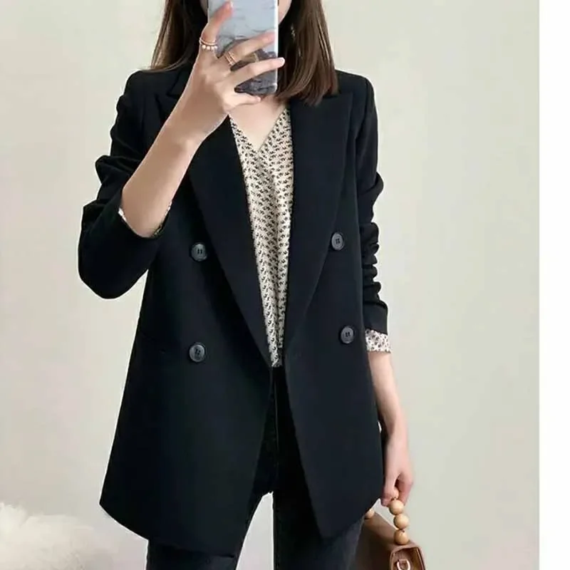 Large size women's clothing 2025 spring and autumn new style suit double breasted small suit jacket for women
Large size women's clothing 2025 spring and autumn new style suit double breasted small suit jacket for women