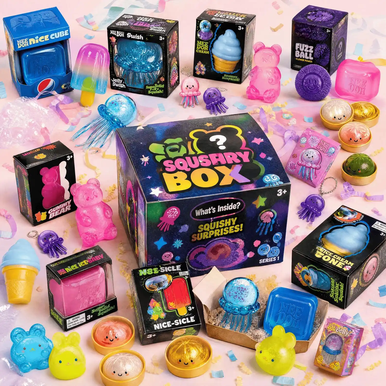 NeeDoh Mystery Squishy Box, Assorted Cute Animal and Food Shapes for Stress Relief and Sensory Play Fun
NeeDoh Mystery Squishy Box, Assorted Cute Animal and Food Shapes for Stress Relief and Sensory Play Fun