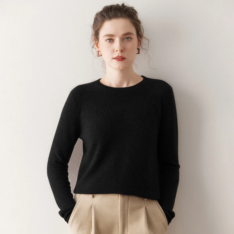 Women 100% Pure Cashmere O-neck Long Sleeves, Soft Cozy Casual Pullover Sweater Autumn Winter Basic Skin-Friendly Knitted Top
Women 100% Pure Cashmere O-neck Long Sleeves, Soft Cozy Casual Pullover Sweater Autumn Winter Basic Skin-Friendly Knitted Top