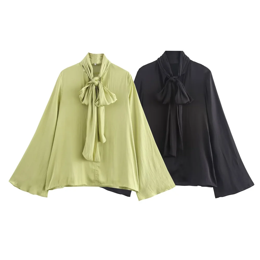 BM&MD&ZA2024 autumn new women's clothing simple loose casual versatile solid color long-sleeved bow-decorated shirt
BM&MD&ZA2024 autumn new women's clothing simple loose casual versatile solid color long-sleeved bow-decorated shirt