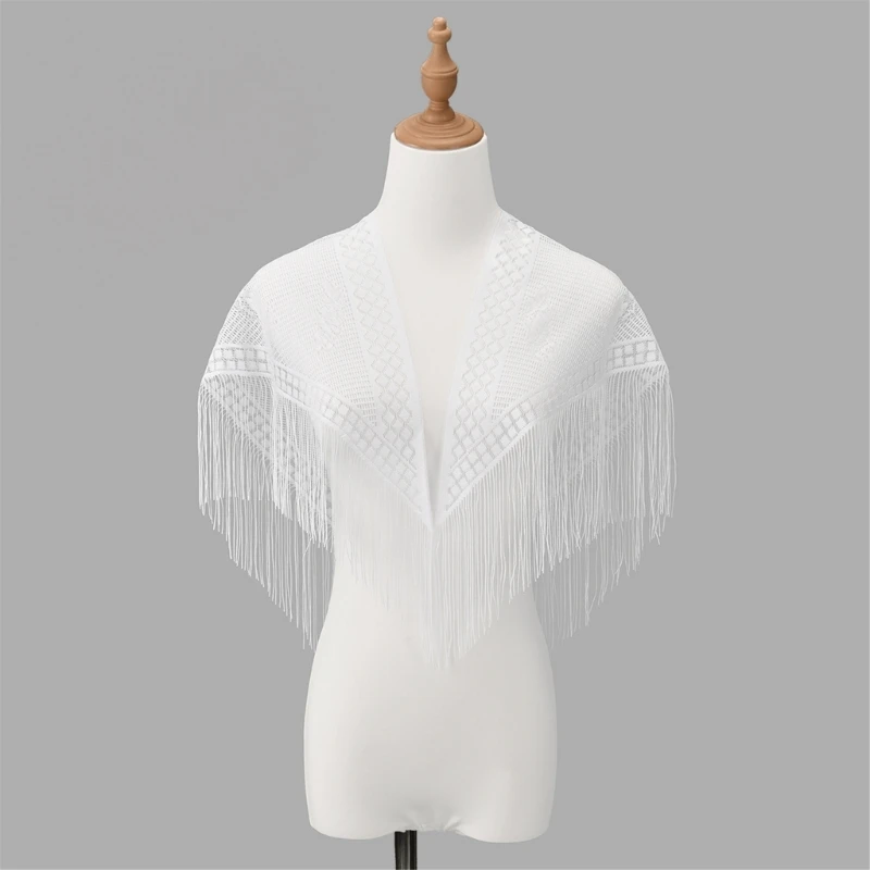 Lace Fringed Shawl Comfortable Hollowed Shoulder Wrap Triangular Shawl for Trendy Women of All Ages Vacation Casual Wear
Lace Fringed Shawl Comfortable Hollowed Shoulder Wrap Triangular Shawl for Trendy Women of All Ages Vacation Casual Wear