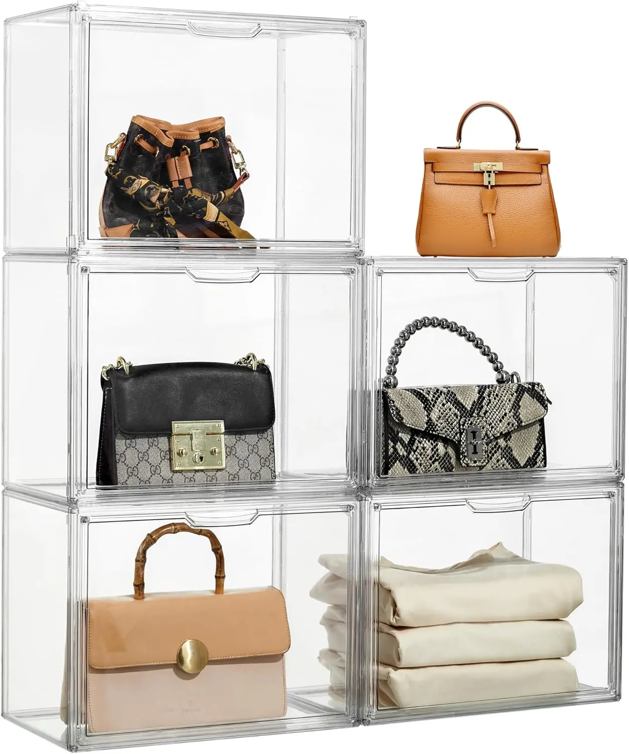 Прозрачный акриловый кошелек-органайзер, штабелируемый ящик для хранения с магнитной дверью для сумок и предметов коллекционирования
Прозрачный акриловый кошелек-органайзер, штабелируемый ящик для хранения с магнитной дверью для сумок и предметов коллекционирования