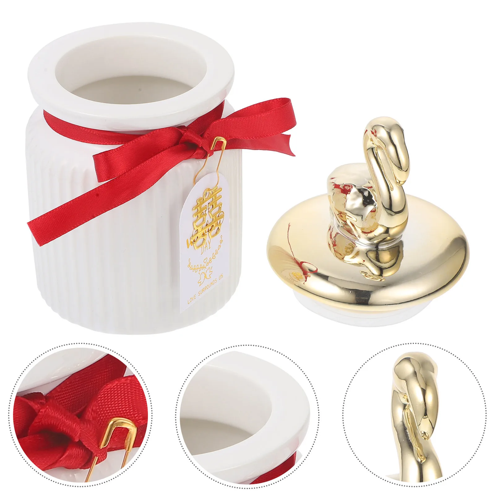 Cartoon Ceramic Storage Jar with Bowknot Ribbon Kitchen Canister for Dry Food Candy Tea Organizer Ceramic Tea Canister
Cartoon Ceramic Storage Jar with Bowknot Ribbon Kitchen Canister for Dry Food Candy Tea Organizer Ceramic Tea Canister