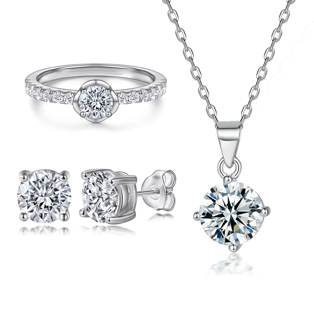 European and American fashion s925 pure silver plated 18K gold PT950 platinum flower gemstone ring earrings necklace jewelry set
European and American fashion s925 pure silver plated 18K gold PT950 platinum flower gemstone ring earrings necklace jewelry set