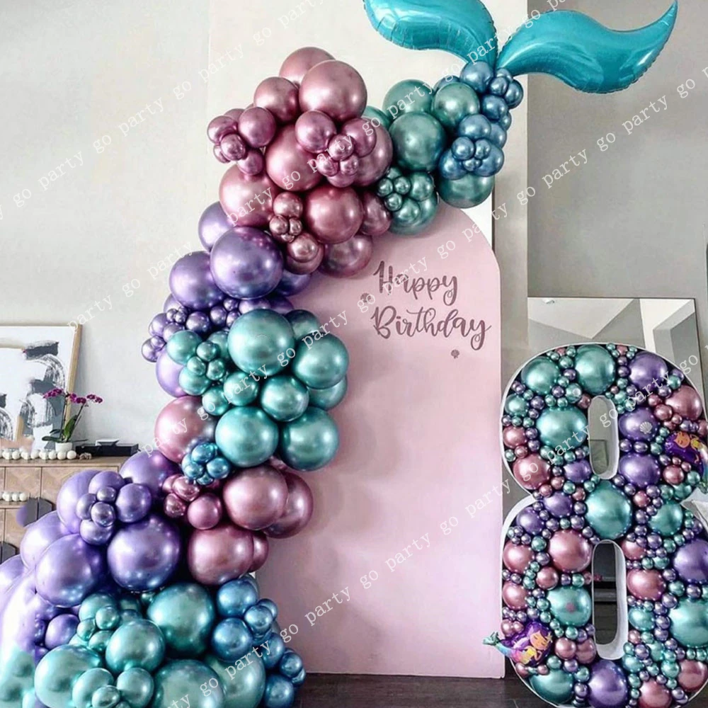118/51pcs Mermaid Tail Balloon Garland Chrome Metallic Latex Balloons Mermaid Wedding Birthday Party Decoration Baby Shower
118/51pcs Mermaid Tail Balloon Garland Chrome Metallic Latex Balloons Mermaid Wedding Birthday Party Decoration Baby Shower