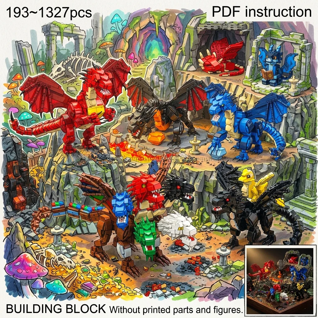 Cave Desk Decor Dragon Lair Building Blocks Adult Brick Set Only LEGO D&D Dungeons Expansion
Cave Desk Decor Dragon Lair Building Blocks Adult Brick Set Only LEGO D&D Dungeons Expansion