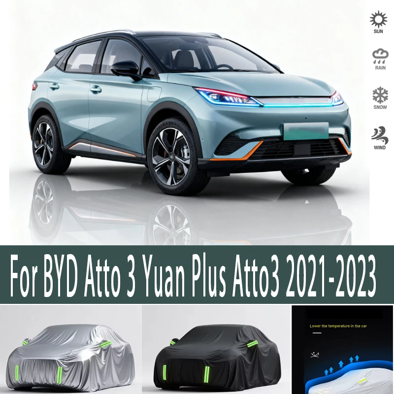For BYD Atto 3 Yuan Plus Atto3 2021-2023 Outdoor Protection Full Car Covers Snow Cover Sunshade Waterproof Dustproof Exterior
For BYD Atto 3 Yuan Plus Atto3 2021-2023 Outdoor Protection Full Car Covers Snow Cover Sunshade Waterproof Dustproof Exterior