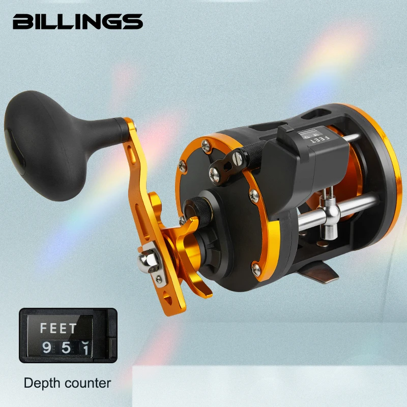 BILLINGS Level Wind Trolling Reel,15KG Max Drag 3.8:1 Gear Ratio Conventional Drum Fishing Reel, Smooth Powerful Saltwater Fishing Reel for Grouper Sea Bass Big Game Fishing
BILLINGS Level Wind Trolling Reel,15KG Max Drag 3.8:1 Gear Ratio Conventional Drum Fishing Reel, Smooth Powerful Saltwater Fishing Reel for Grouper Sea Bass Big Game Fishing
