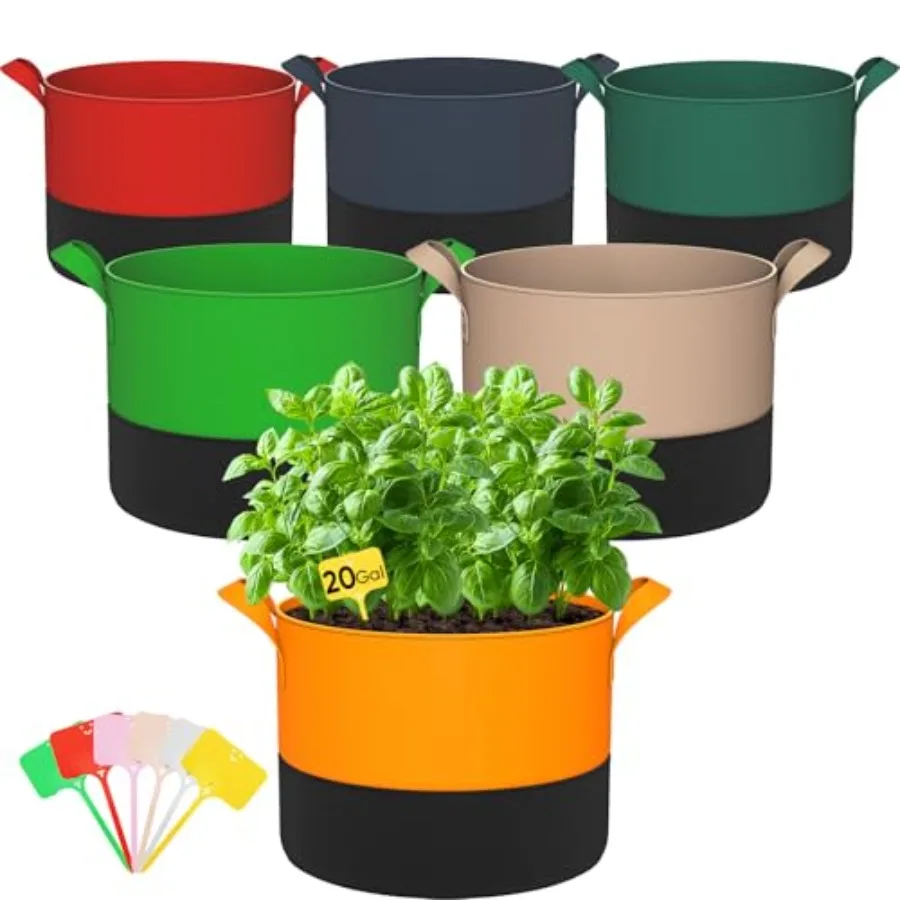 Pack Grow Bags - 30G Heavy Duty Thickened ful Potato Grow Bags with Handles Felt Nonwoven Garden Fabric Bags Gardening Pots for
Pack Grow Bags - 30G Heavy Duty Thickened ful Potato Grow Bags with Handles Felt Nonwoven Garden Fabric Bags Gardening Pots for