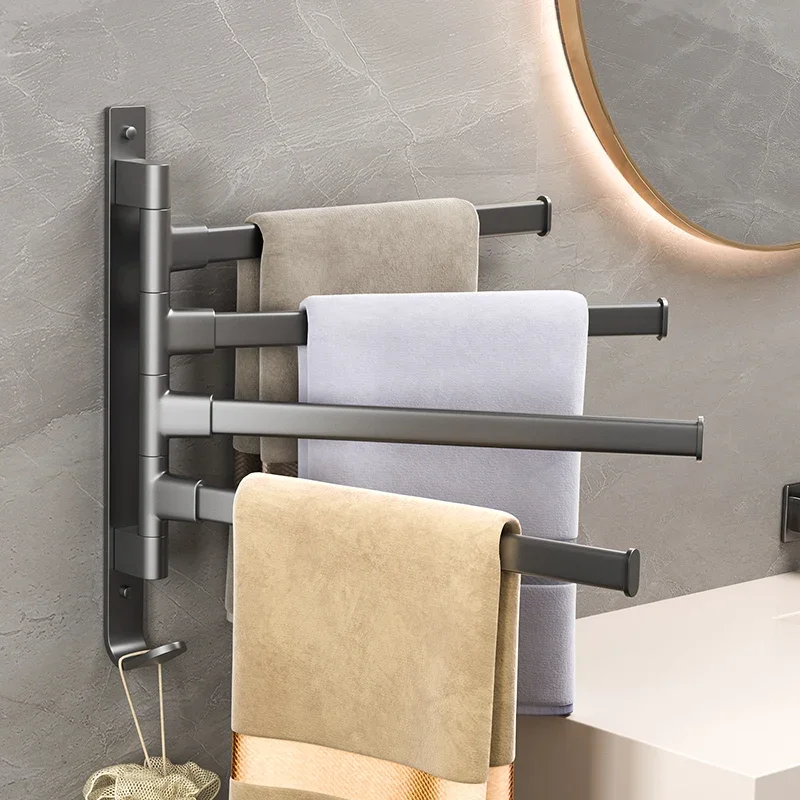 Bathroom Towel Rack Rotatable Towel Holder Rotatable Space Aluminium 2/3/4 Towel Bars Kitchen Shelf Hanger Wall Mounted
Bathroom Towel Rack Rotatable Towel Holder Rotatable Space Aluminium 2/3/4 Towel Bars Kitchen Shelf Hanger Wall Mounted