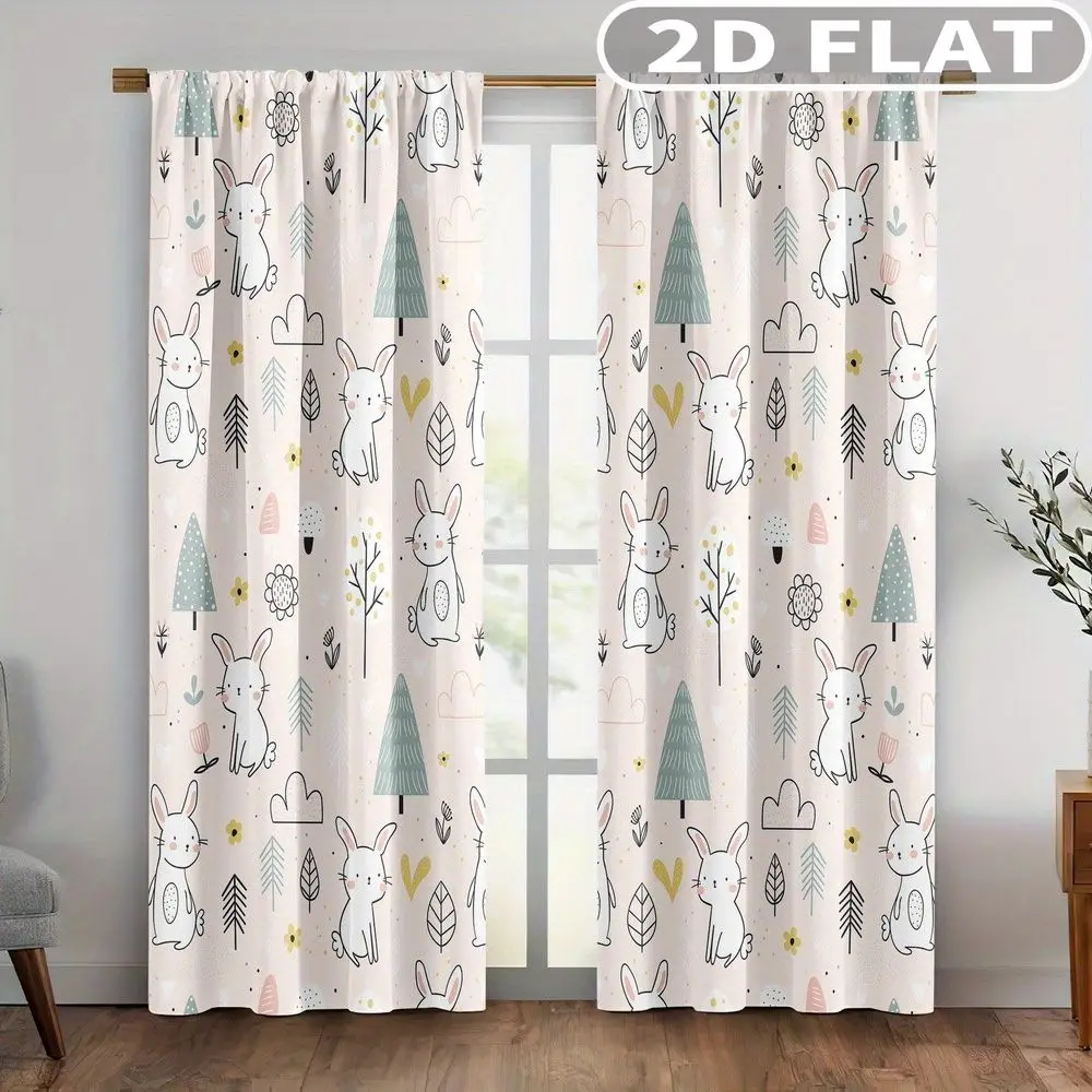 2D FLAT 2pcs Curtains Bunny Tree Flower Cloud Leaf Perfect for Balcony, Bedroom, Living Room, Suitable for 4 Seasons
2D FLAT 2pcs Curtains Bunny Tree Flower Cloud Leaf Perfect for Balcony, Bedroom, Living Room, Suitable for 4 Seasons
