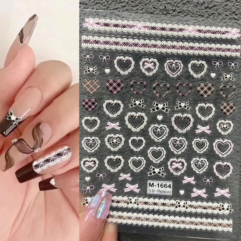Крутая кружевная наклейка для ногтей с бантом для девочек, милая, розовая, черная, кружевная, в форме сердца, самоклеящаяся наклейка для ногтей, японские украшения для маникюра, наклейки
Крутая кружевная наклейка для ногтей с бантом для девочек, милая, розовая, черная, кружевная, в форме сердца, самоклеящаяся наклейка для ногтей, японские украшения для маникюра, наклейки