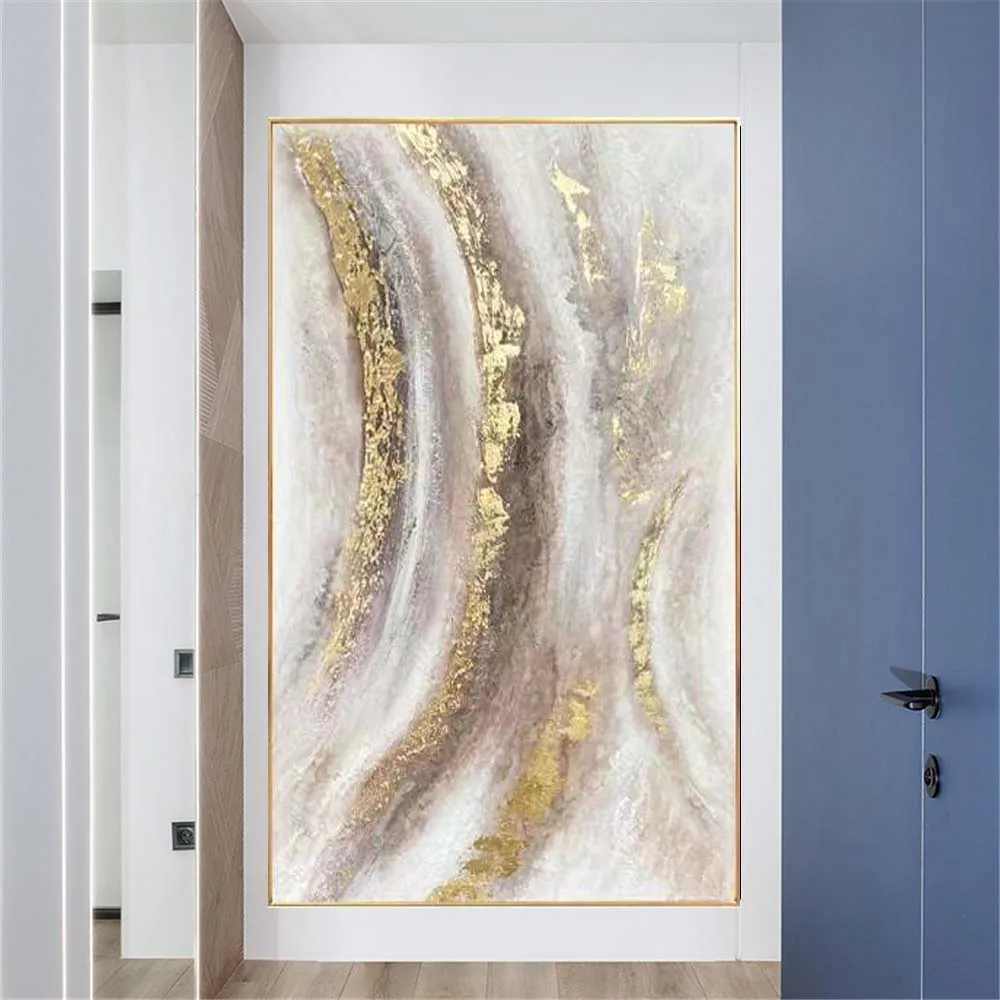 100% Handmade Gold Foil Blue Pink Grey Color Oil Painting For Office Living Room Decor Gift American Style Interior Mural Panel
100% Handmade Gold Foil Blue Pink Grey Color Oil Painting For Office Living Room Decor Gift American Style Interior Mural Panel