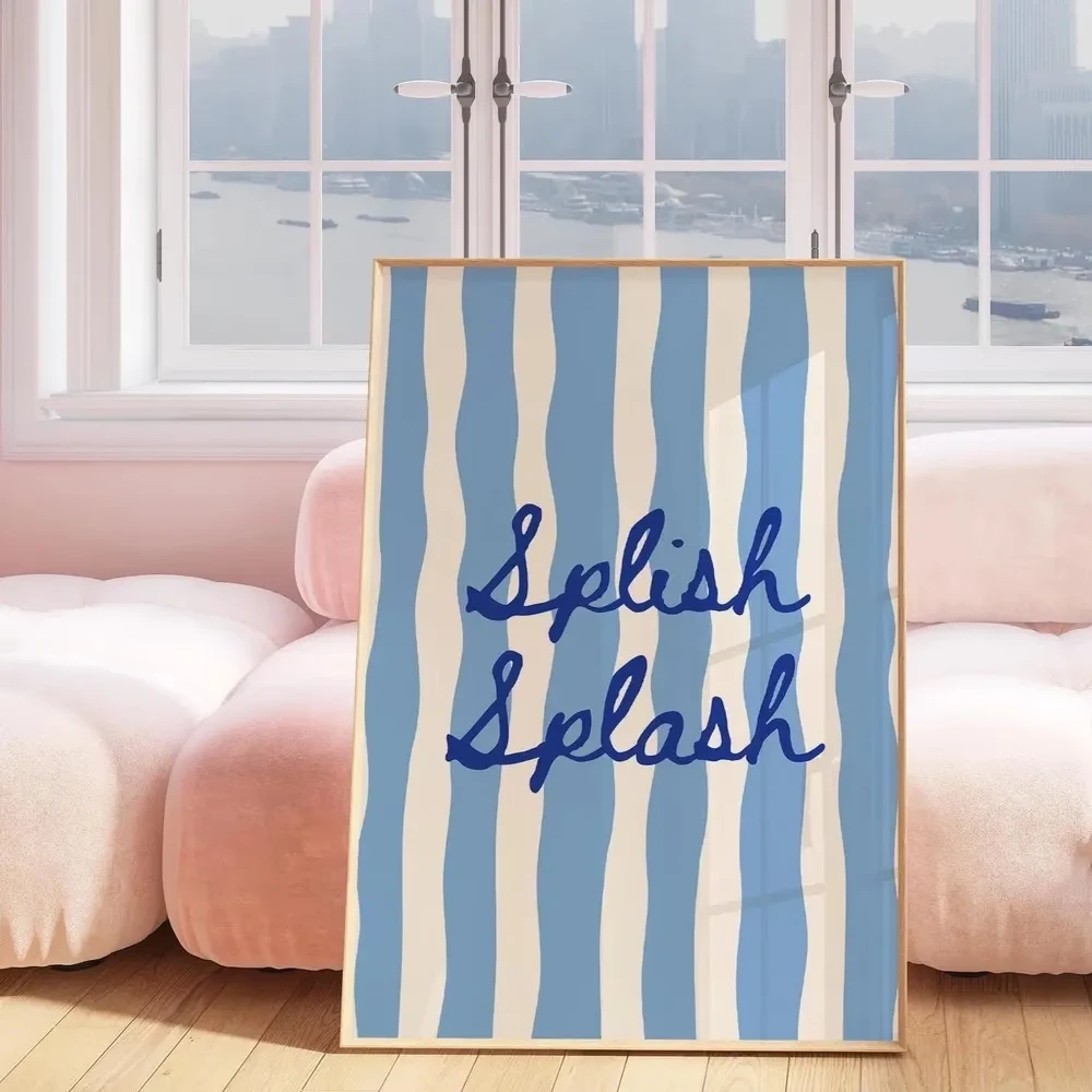 Modern Splish Splash Blue Striped Quote Wall Art Print Canvas Painting Poster Picture For Living Room,Bedroom Home Decor
Modern Splish Splash Blue Striped Quote Wall Art Print Canvas Painting Poster Picture For Living Room,Bedroom Home Decor