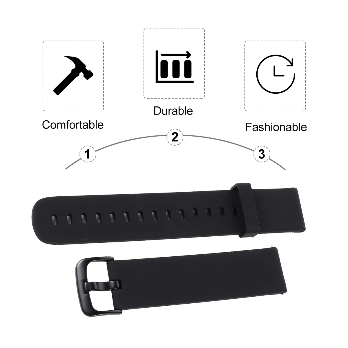 Silicone Watchband 20mm Quick Release Strap for Soft Comfortable Durable Adjustable Gift for Sports Watch Strap
Silicone Watchband 20mm Quick Release Strap for Soft Comfortable Durable Adjustable Gift for Sports Watch Strap