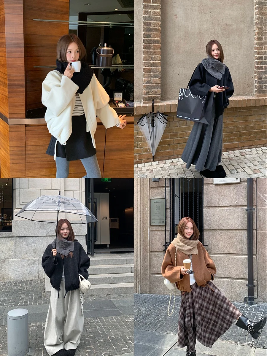 Korean Sle ort Double-Sided Woolen Scarf Women's Faion Outerwear Coat 2025 Winter New Arrival Versatile Fluffy Coat
Korean Sle ort Double-Sided Woolen Scarf Women's Faion Outerwear Coat 2025 Winter New Arrival Versatile Fluffy Coat