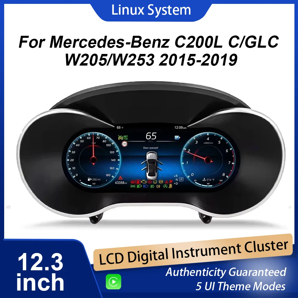 Digital Instrument Cluster For Mercedes-Benz C200L C/GLC W205/W253 2015-2019 Speedometer 12.3”HD screen Plug and Play
Digital Instrument Cluster For Mercedes-Benz C200L C/GLC W205/W253 2015-2019 Speedometer 12.3”HD screen Plug and Play