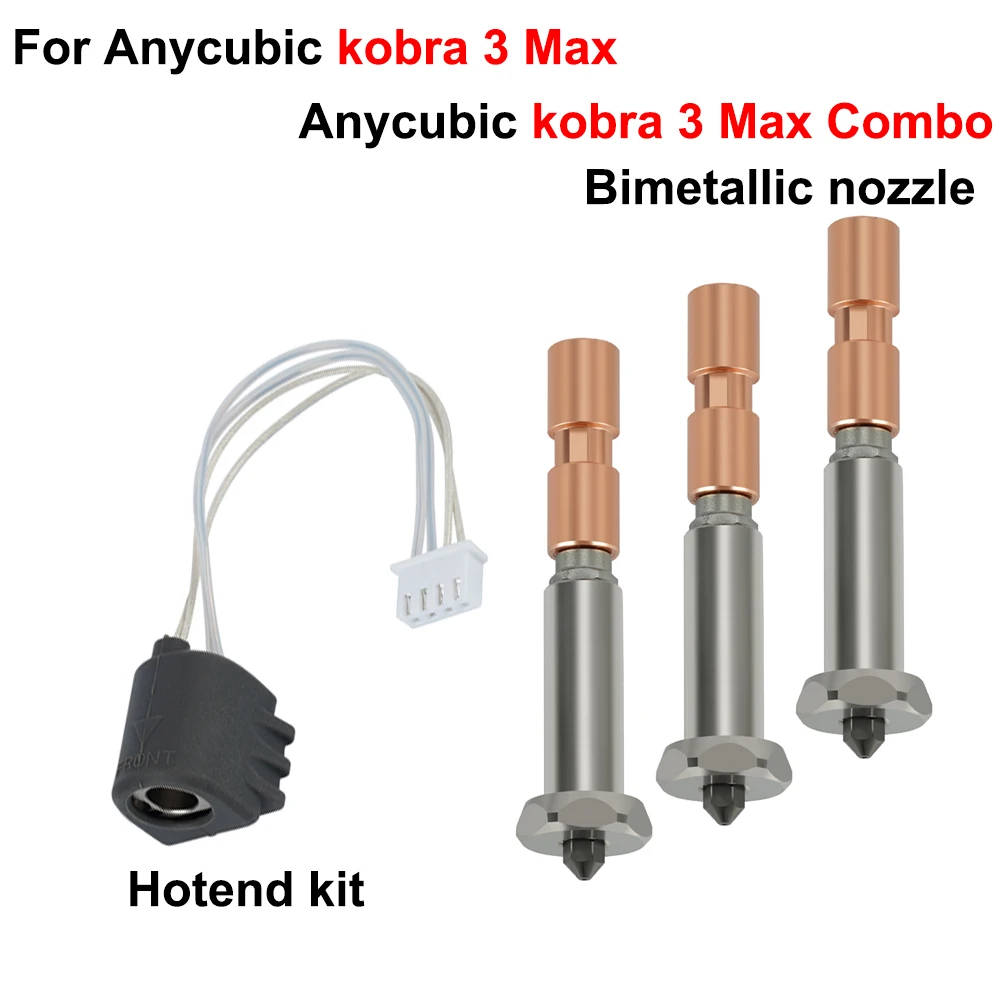 Сменные сопла для хотэнда Anycubic Kobra 3 Max: 0.4мм, 0.6мм, 0.8мм
Сменные сопла для хотэнда Anycubic Kobra 3 Max: 0.4мм, 0.6мм, 0.8мм